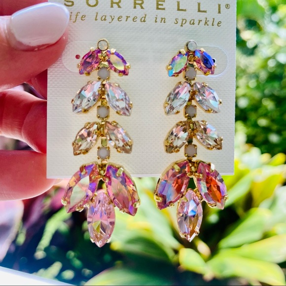 Sorrelli Repeating Navette Dangle Earrings in Pink Pastel Multi NWT - Picture 14 of 17